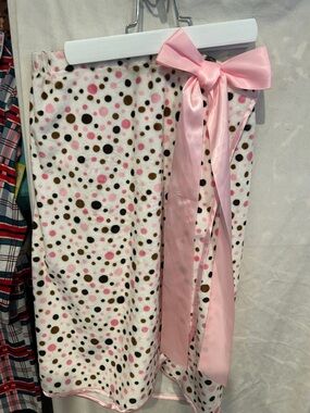 Pink Bow Polka Dot Fleece Skirt